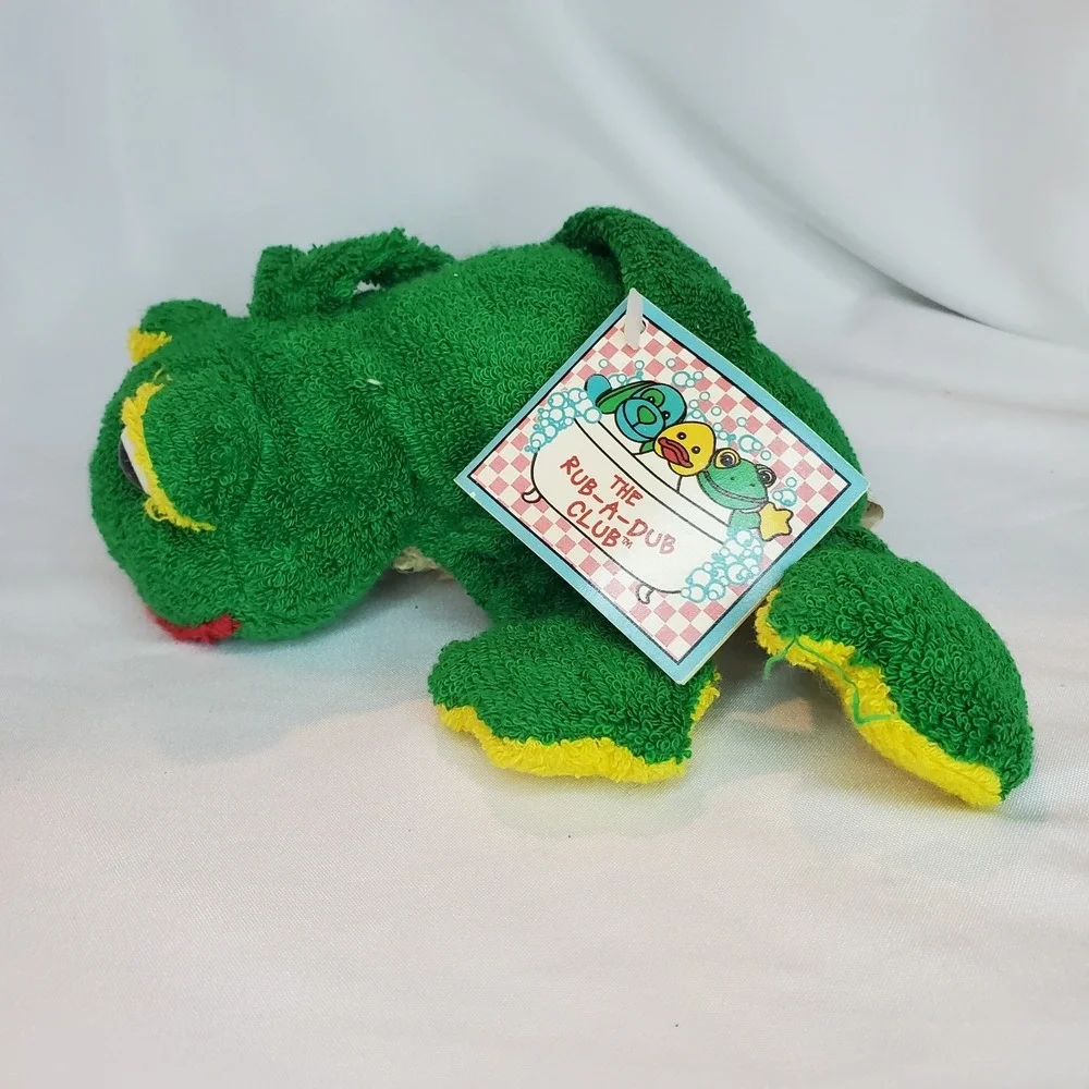 Rub a‎ dub club Stuffed Frog Plush wash cloth bath